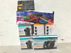 lot 283 image: LOT OF 7 Assorted Items - Including Vice Golf Balls, Roll Up Drum Pad and Electric Pumps