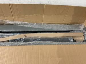 lot 7 image: Mid-Century Grey Faux Leather Upholstered Love Seat Sofa Couch