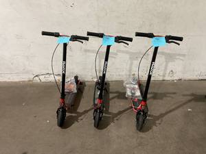 lot 15 image: LOT OF 3 Razor E195 Red Electric Scooters