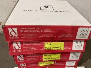 lot 22 image: LOT OF 5 Cases of Daltile Octagon & Dot White and Black Tile