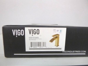 lot 249 image: Vigo Satro Single Handle Single-Hole Bathroom Faucet in Matte Brushed Gold