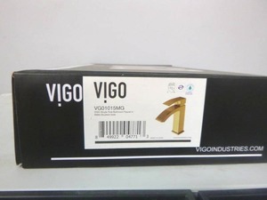 lot 248 image: Vigo Satro Single Handle Single-Hole Bathroom Faucet in Matte Brushed Gold