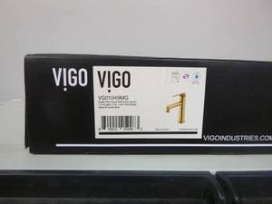 lot 293 image: Vigo Sterling 1-Handle Single Hole Matte Brushed Gold Bathroom Faucet
