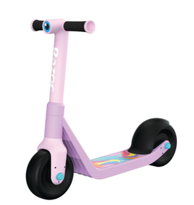 lot 40 image: LOT OF 2 Razor Scooters - Unicorn Wild Ones Junior Kick Scooter and Rollie DLX Teal Blue Scooter