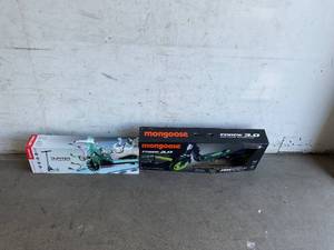 lot 43 image: LOT OF 2 Scooters - Jetson Jupiter Kids Kick Scooter with LED Lights and Mongoose Force 3.0 Dark Blue and Green Scooter