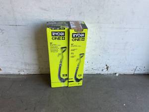 lot 47 image: LOT OF 2 RYOBI ONE 18V 10 in. Cordless Battery String Trimmer and Edger