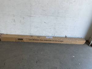 lot 51 image: VIVOHOME 120 Inch White Manual 11 HD Pull Down Projector Screen