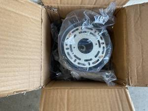 lot 239 image: Black 1-Light Ceiling Fixture with Glass Cylinder