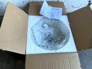 lot 312 image: HOPGGIE Crystal Semi Flush Mount Ceiling Light