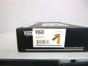 lot 297 image: Vigo Satro Single Handle Single-Hole Bathroom Faucet in Matte Brushed Gold