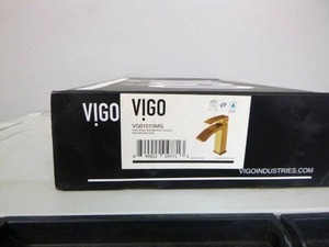 lot 298 image: Vigo Satro Single Handle Single-Hole Bathroom Faucet in Matte Brushed Gold