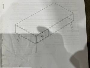 lot 83 image: IWELL Mid-Century Modern Coffee Table with Storage in Dark Walnut Finish