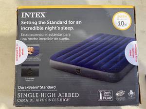 lot 321 image: Intex Durabeam 10 inch Queen Size Air Mattress