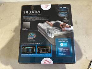 lot 322 image: Intex Raised TruAire 18 inch Queen Size Air Mattress with Internal 120V Pump