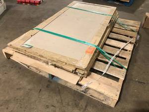 lot 10 image: Pallet of 5 Boxes  Ivy Hill Tile Montgomery Ribbon Maple 24 in. x 48 in. Matte Porcelain Floor and Wall Tile (15.49 sq. ft.Case) Customer Returns See Pictures