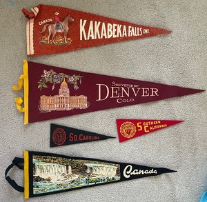 lot 66 image: Vintage Pennant Grouping