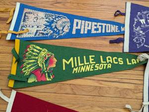 lot 18 image: Assorted Vintage Souvenir State Pennants #1