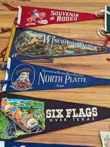 lot 20 image: Assorted Vintage Souvenir State Pennants #3