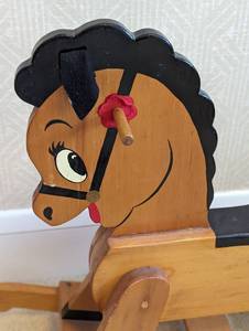 lot 89 image: Vintage Wood Rocking Horse
