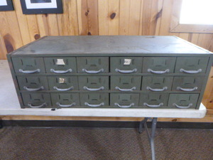 lot 24 image: Metal Part Bin Organizing Cabinet