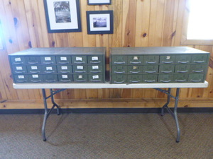 lot 23 image: 2 Metal Parts Bin Organizing Cabinets