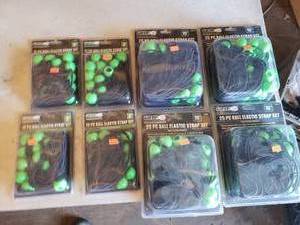 lot 117 image: Lot of 8 Ball Elastric Strap Sets 4 Each of the 9 and 15