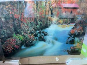 lot 13 image: New Light Up Motion Picture Waterfall with Flowing Water