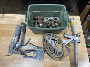 lot 75 image: Hitch Balls, Ratchet Strap, Caulking Guns