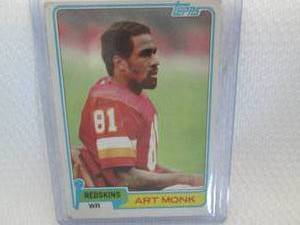 lot 7 image: 1981 Topps Art Monk Rookie Card...