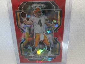 lot 8 image: 2021 Prizm Brett Favre Red Prizm Ca...