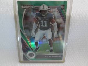 lot 39 image: 2021 Prizm Micah Parsons Green Priz...