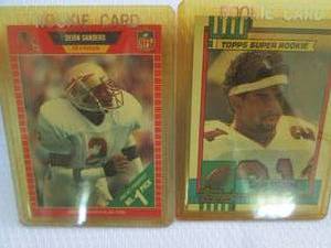 lot 56 image: Deion Sanders Topps & Pro Set Rooki...
