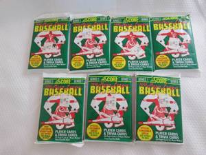 lot 88 image: 7 1991 Score Baseball Series 1 Pack...