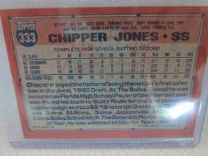 lot 133 image: 1991 Topps Chipper Jones Rookie Car...