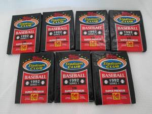 lot 135 image: 7 1992 Stadium Club Baseball Packs...