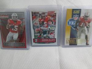 lot 156 image: 3 Ezekiel Elliott Score & Contender...