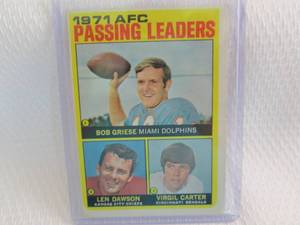 lot 161 image: 1972 Topps Bob Griese & Len Dawson ...