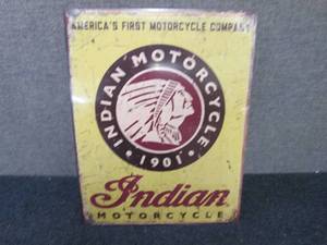 lot 332 image: Metal Indian Motorcycle Sign16x12.5...