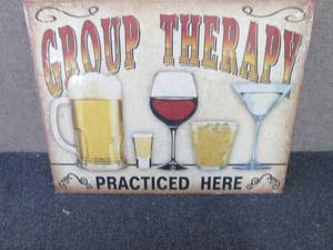 lot 341 image: Metal Group Therapy Sign 16x12.5 in...