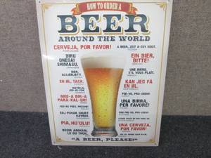 lot 342 image: Metal Beer Around the World Sign 16...
