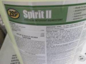 lot 401 image: Zep SPIRIT II DISINECTANT - 5 GALLO...