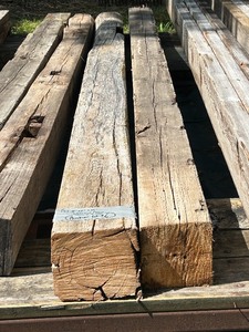lot 6 image: Lot Of (2) Reclaimed White Oak  Pine Barn Timbers