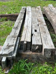 lot 27 image: Lot Of (4) Reclaimed Barn Timbers