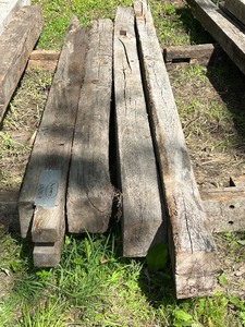 lot 41 image: Lot Of (4) Reclaimed Barn Timbers