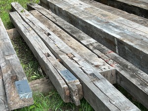 lot 43 image: Lot Of (4) Reclaimed Barn Timbers