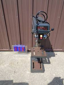 lot 112 image: Table top Craftsman drill press. Used condition. Tested & works. As shown.