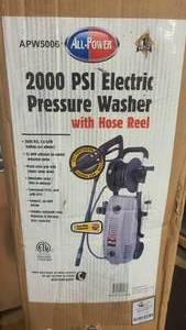 lot 51 image: 2000 PSI Electric Pressure Washer with hose reel