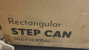 lot 56 image: 13.2 Gal Step Can with shiny steel finish