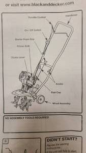 lot 57 image: Black and Decker Tiller