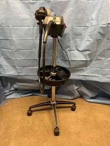lot 16 image: MSRP $1800 General Physiotherapy GK-3 Portable Massage Percussor Hand Held Massager WAttachments & Caster Mobile Stand Plus Storage Bins -&nbspprovides very deep penetrating massage - very reliable, durable & quiet Great Working Condition